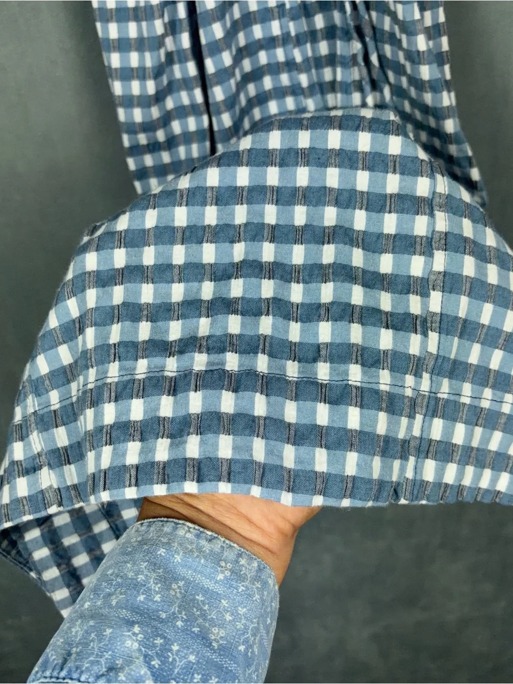 Free People Lucinda Gingham Midi Dress Size Large Blue Check Cottage Coastal NWT - Picture 9 of 14